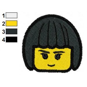 Nya Lego Ninjago Face Embroidery Design